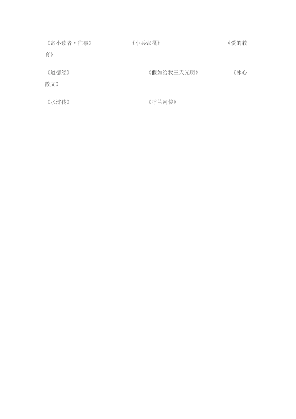 小学语文五年级学阅读推荐书目_第2页