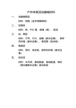 户外体育材料
