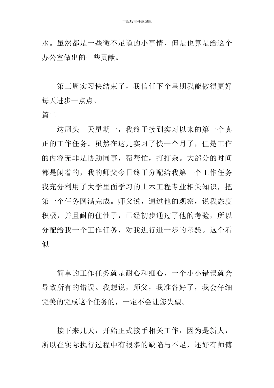 2024土木专业实习周记范文_第2页