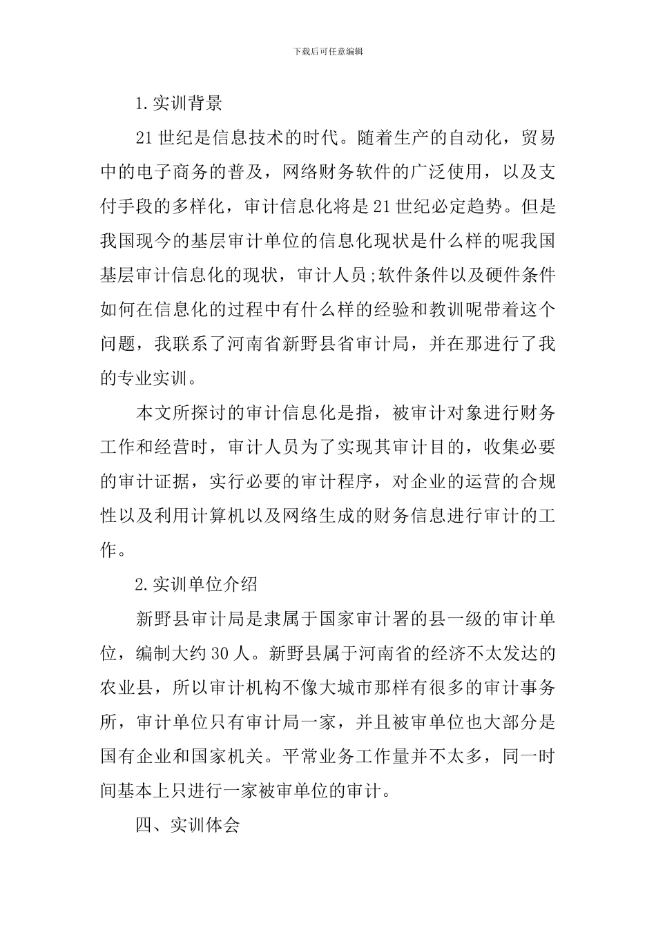 审计实训报告2000字_第2页