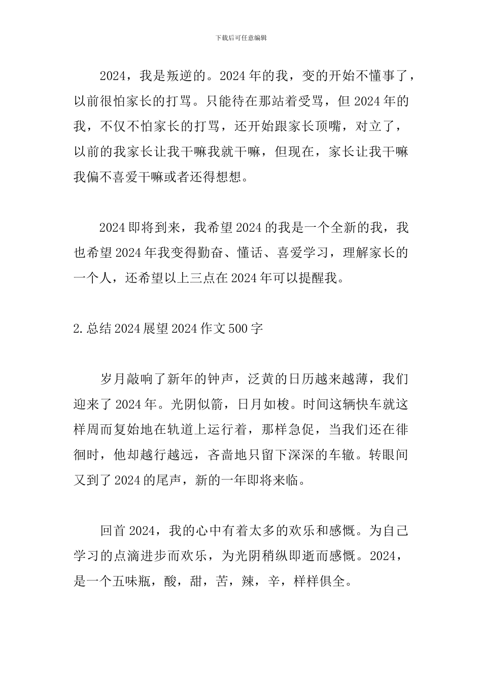 总结2024展望2024作文500字_第2页