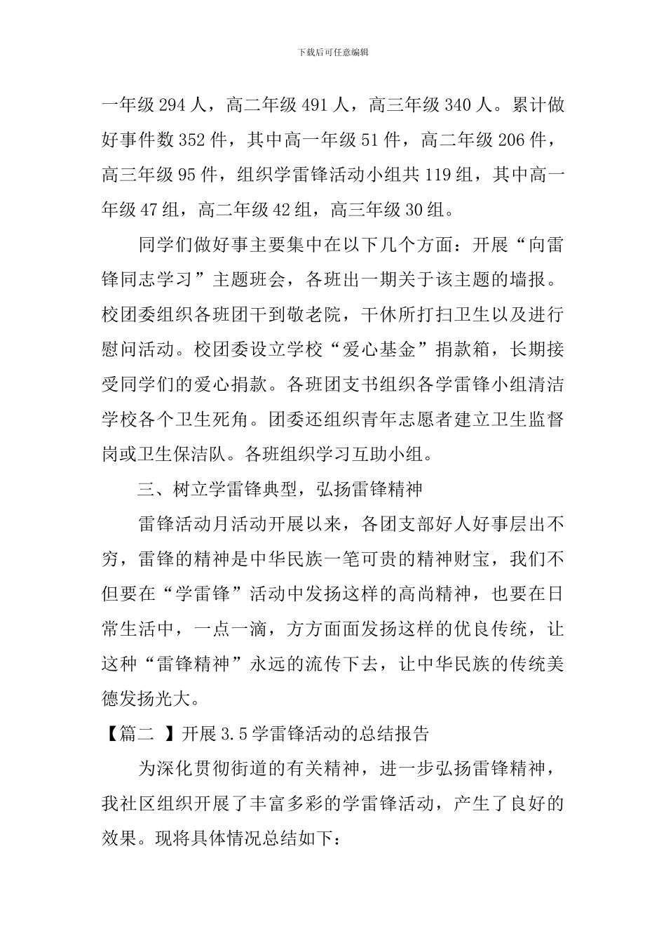 开展3.5学雷锋活动的总结报告_第2页