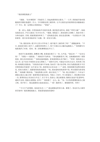 我的暑假我做主