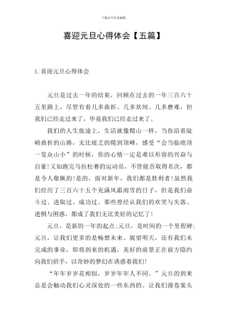 喜迎元旦心得体会