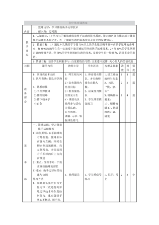 初中体育课教案