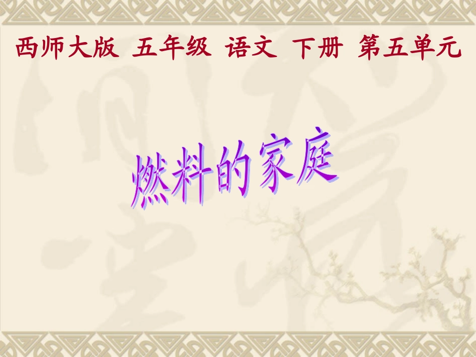 (西师大版)五年级语文下册课件-燃料的家庭_第1页