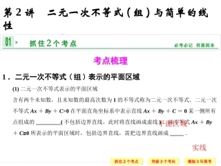 第七章第2讲二元一次不等式(组)与简单的线性规划问题