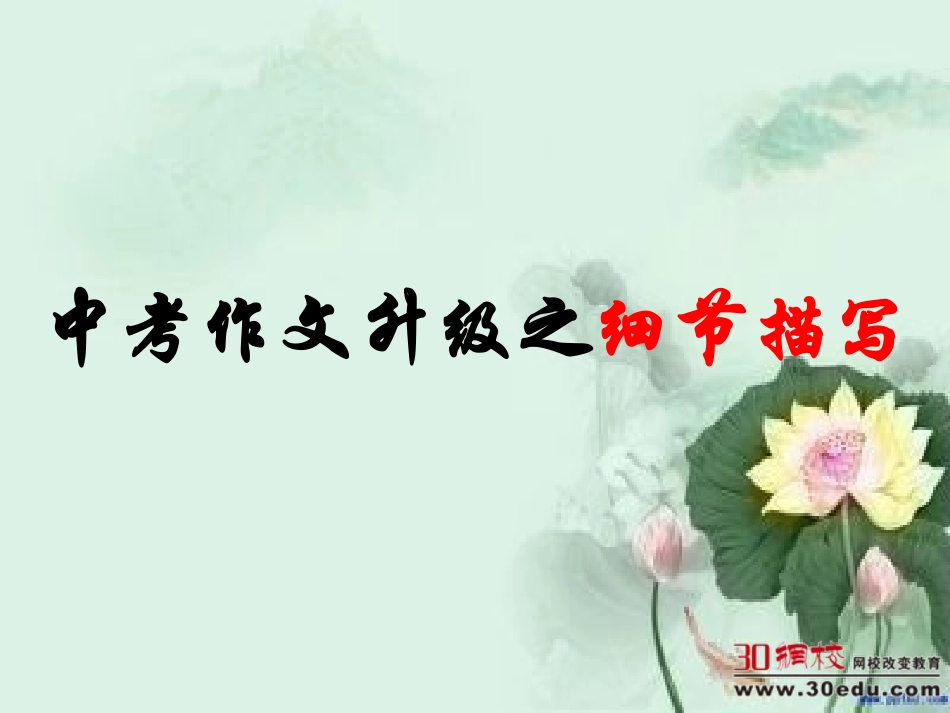 中考作文快速升格：细节描写课件_第1页