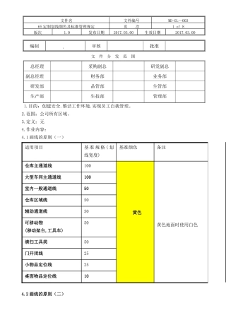 6S定制划线颜色及标准管理规定