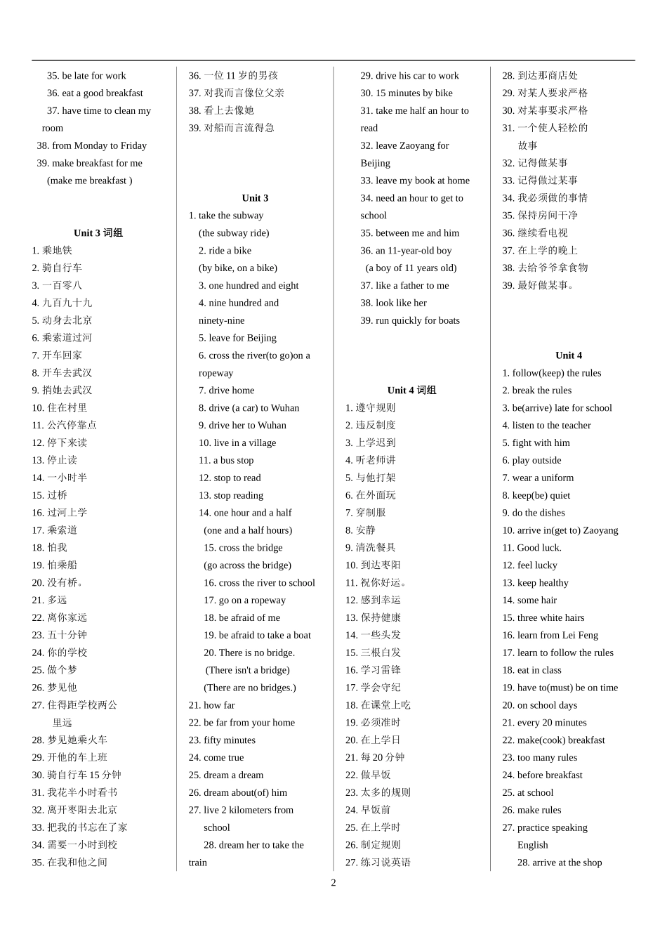 新目标英语七下Unit1~~12短语和固定搭配归纳_第2页