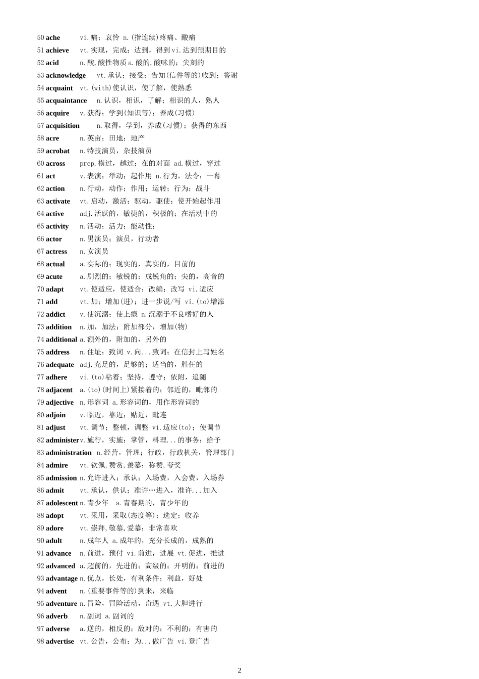 2018考研英语大纲5500词汇表_第2页