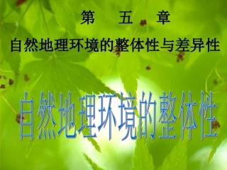 51自然地理环境的整体性