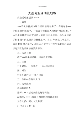 大型商业活动策划书