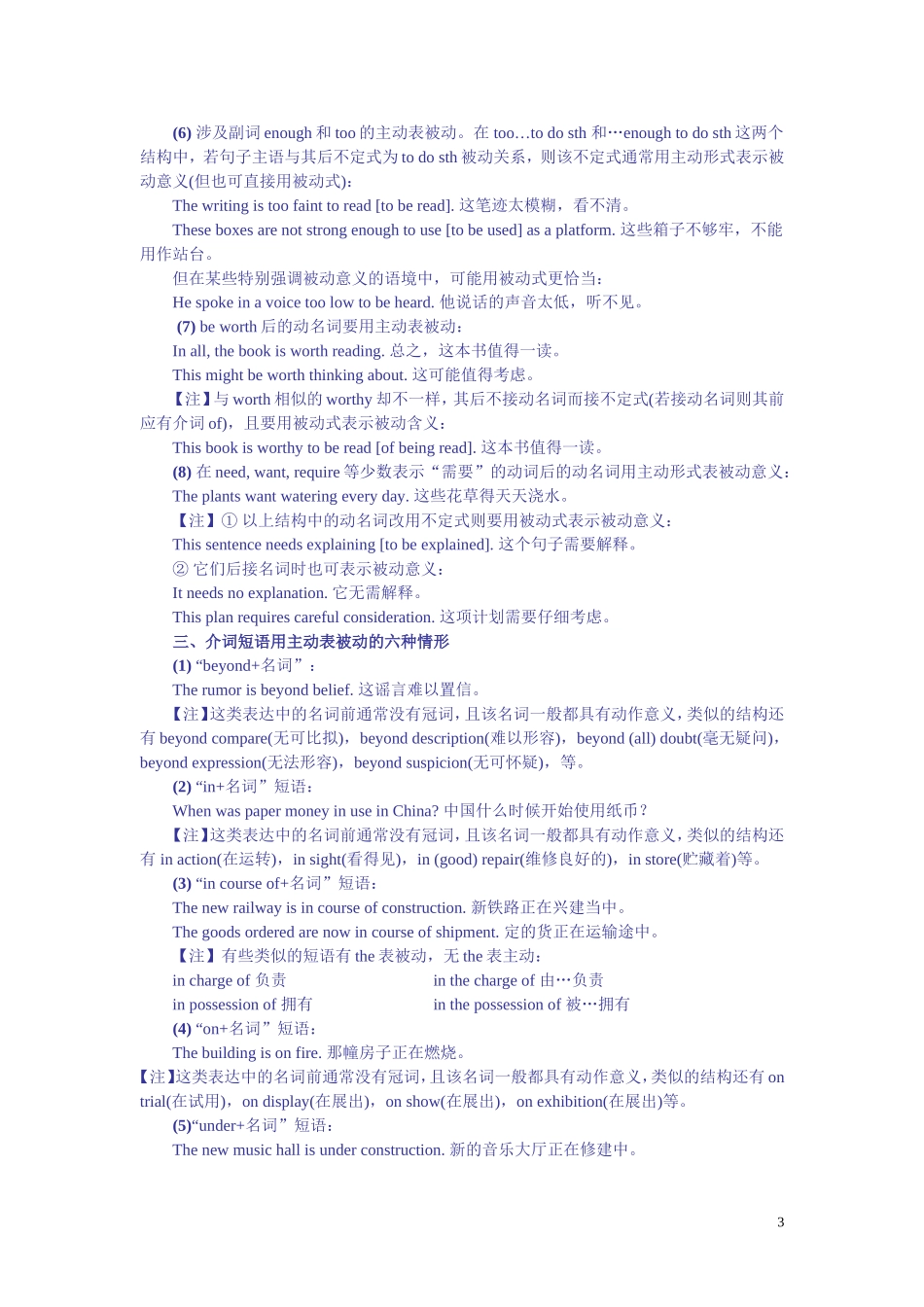 英语主动表被动用法归纳_第3页