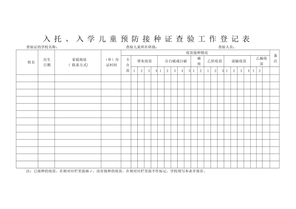 预防接种登记表_第1页