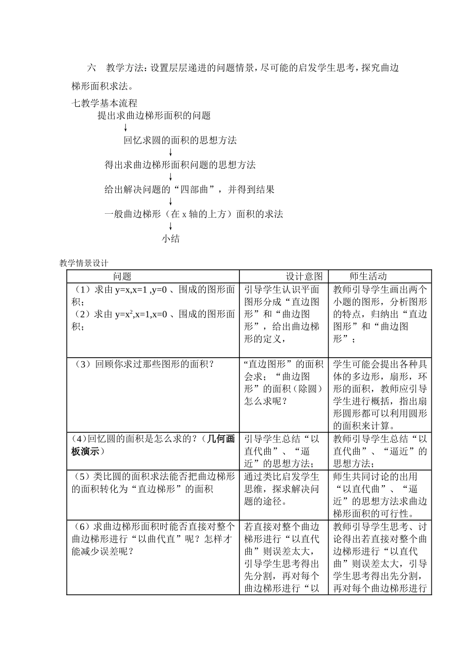 曲边梯形的面积教学设计_第2页