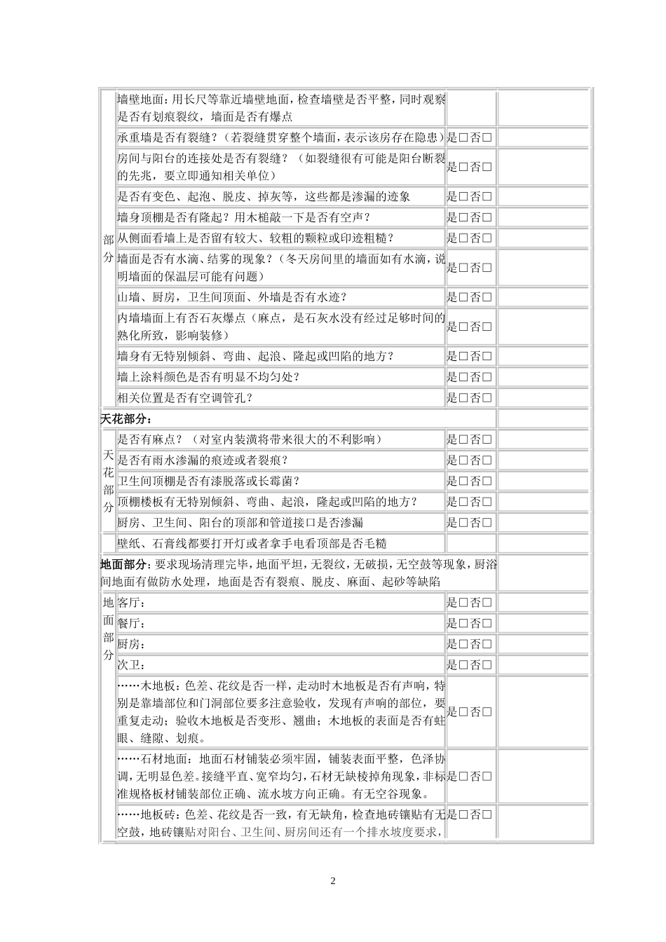 验房表格(精装修综合汇总)_第2页
