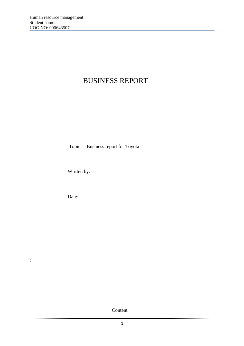 BUSINESS-REPORT范文_第1页