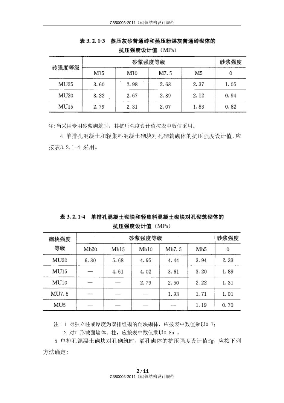 GB50003-2011《砌体结构设计规范_第2页