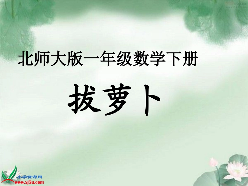 （北师大版）一年级数学下册课件拔萝卜1_第1页