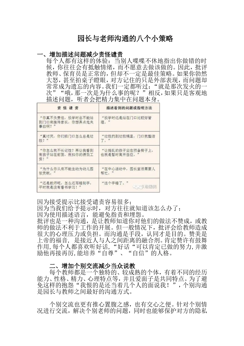 园长与老师沟通的八个小策略_第1页