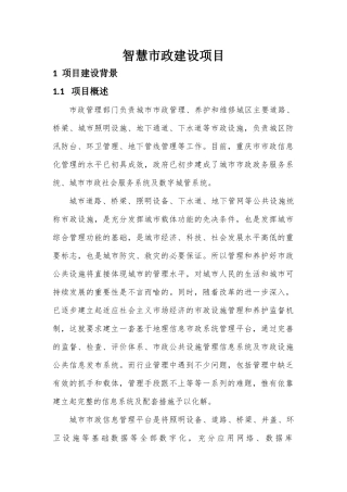智慧市政建设项目实施总体规划