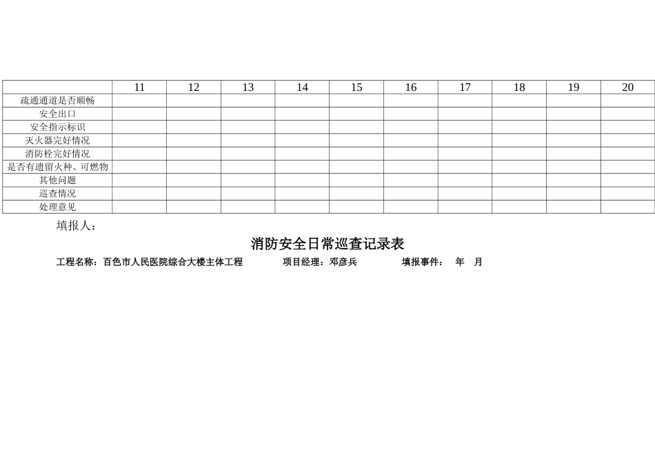 消防安全日常巡查记录表_第2页