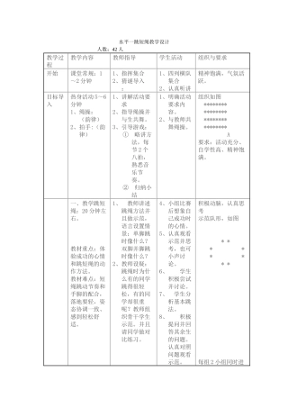 水平一跳短绳教学设计