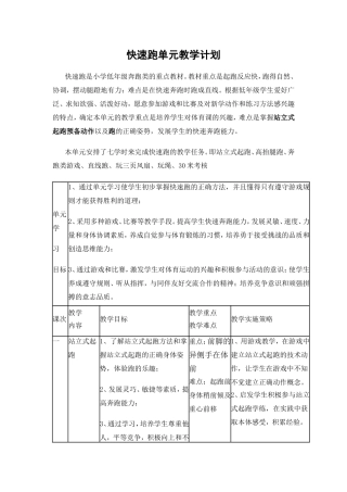 站立式起跑单元设计与教学设计（毛玉梅定）