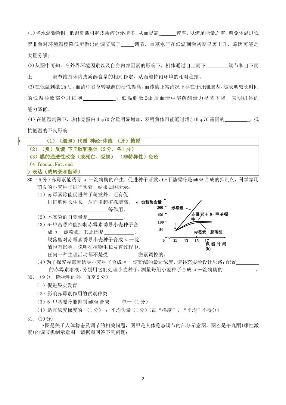 激素调节试题_第2页