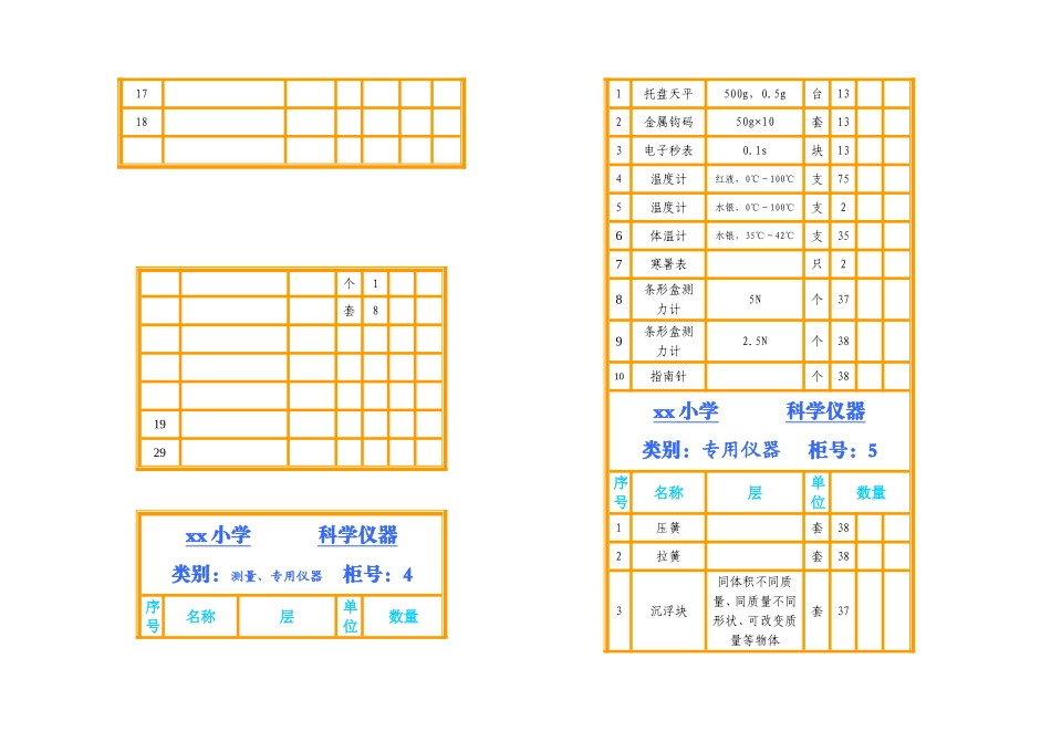 小学科学仪器室柜面标签_第2页