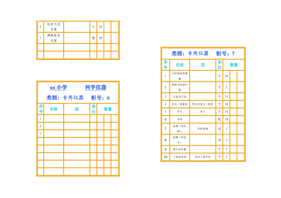小学科学仪器室柜面标签_第3页