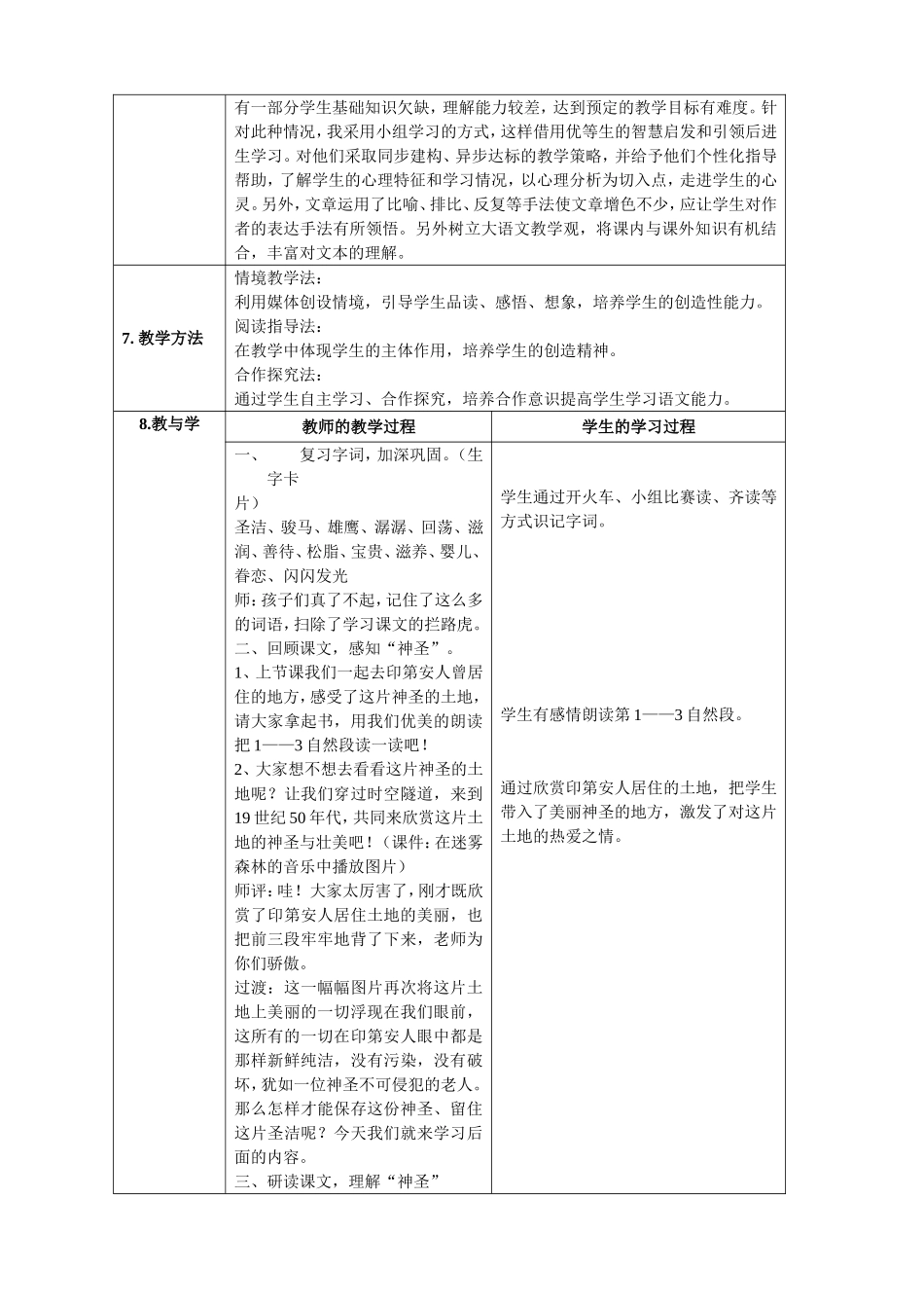《这片土地是神圣的》第二课时教学设计与反思_第3页