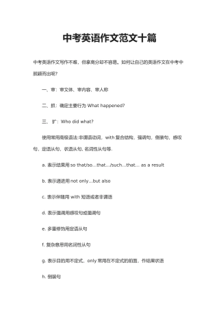 中考英语作文范文十篇