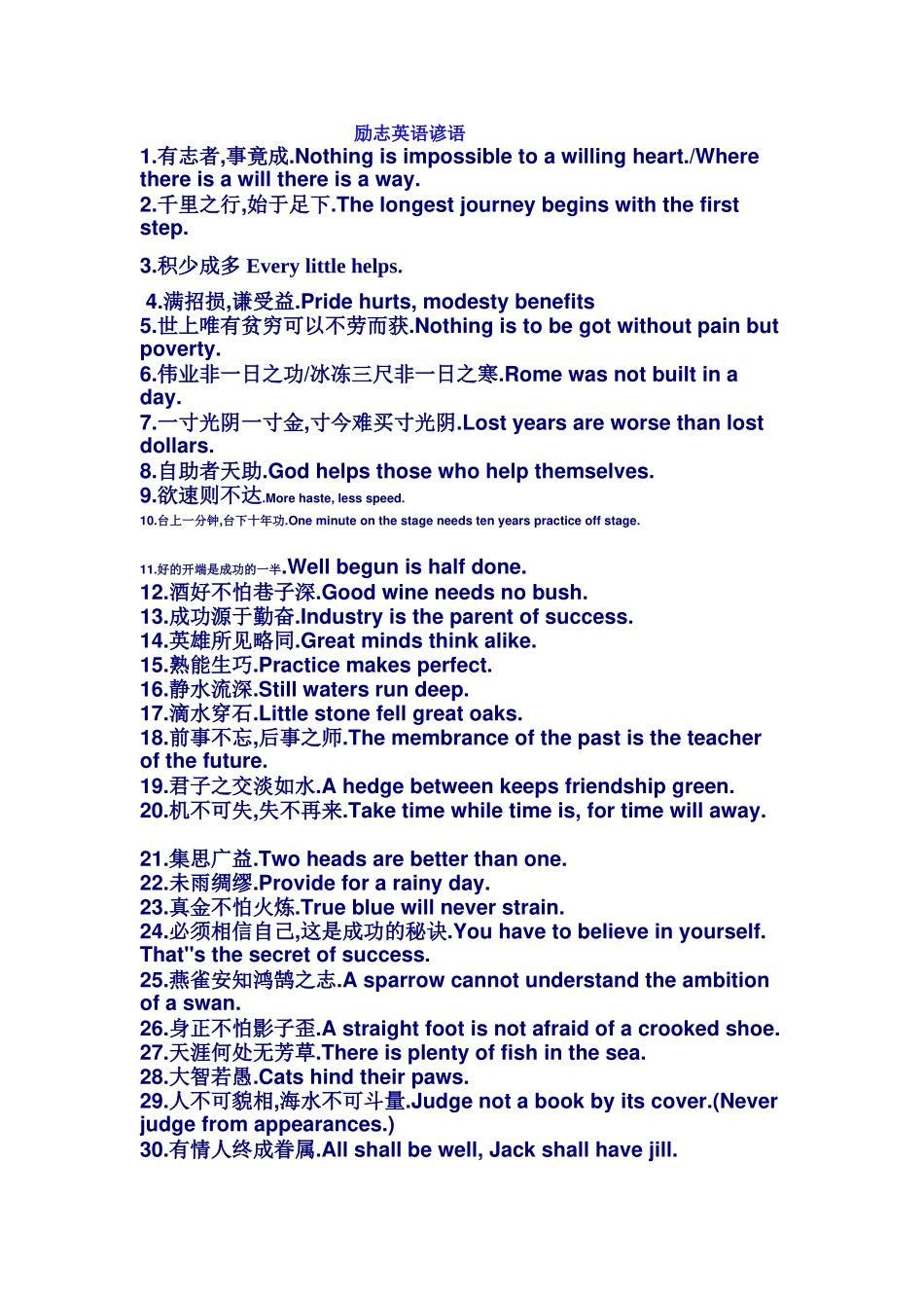 励志英语谚语_第1页