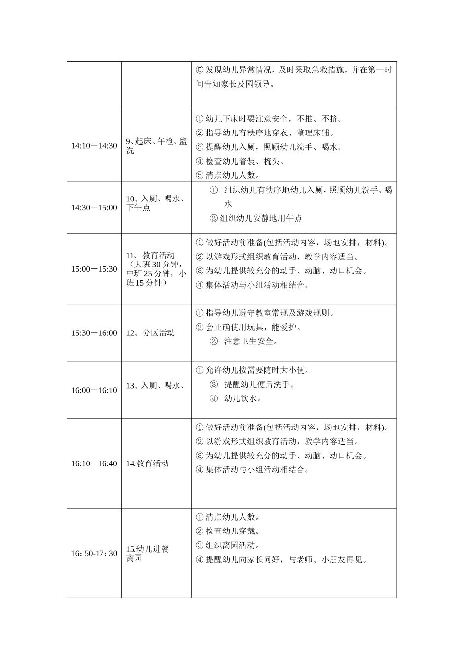 幼儿园幼儿一日生活安排表_第2页