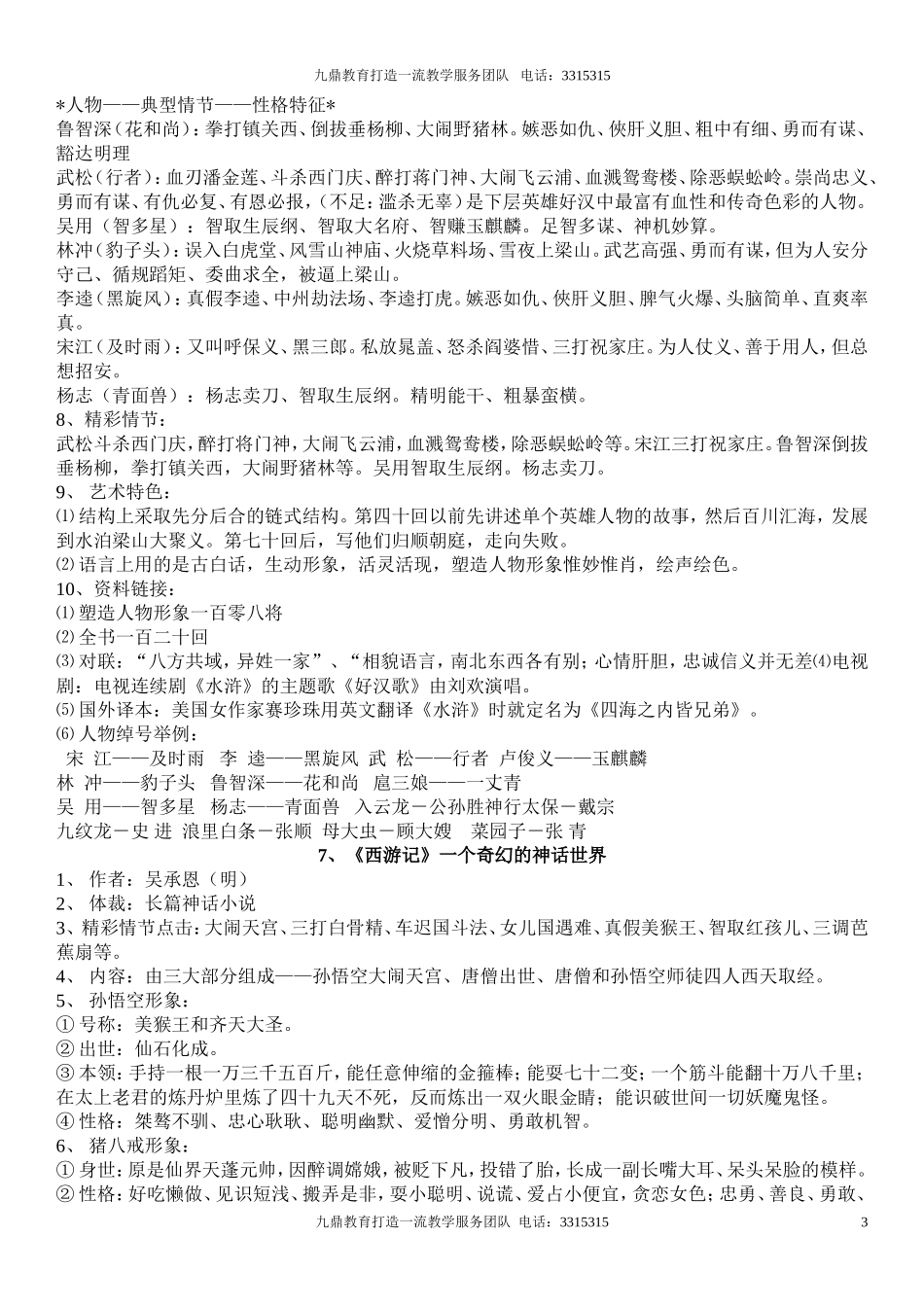 2015安徽中考8部课外名著整理_第3页
