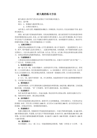 耐久跑练习方法