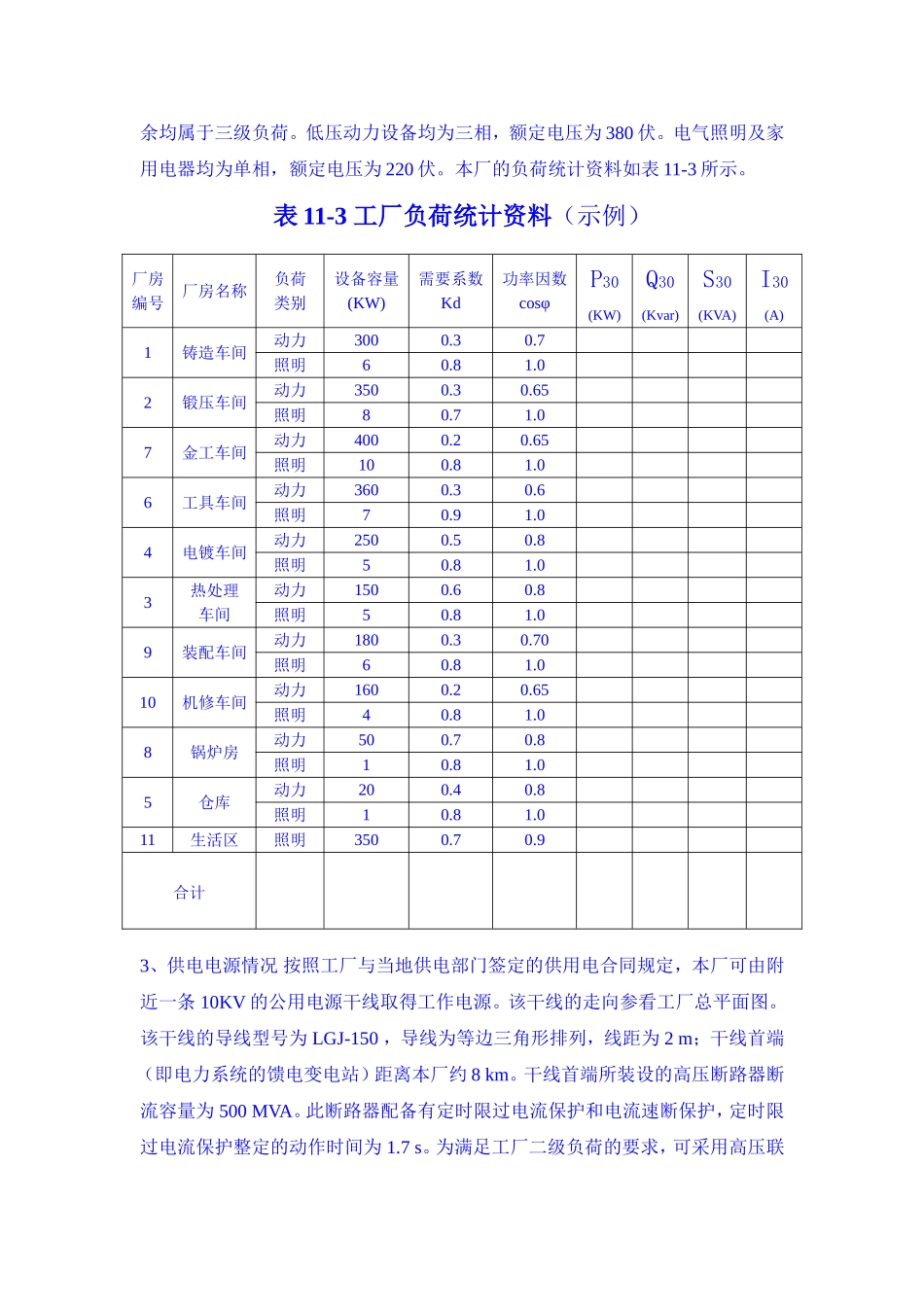 工厂供电课程设计示例_第2页