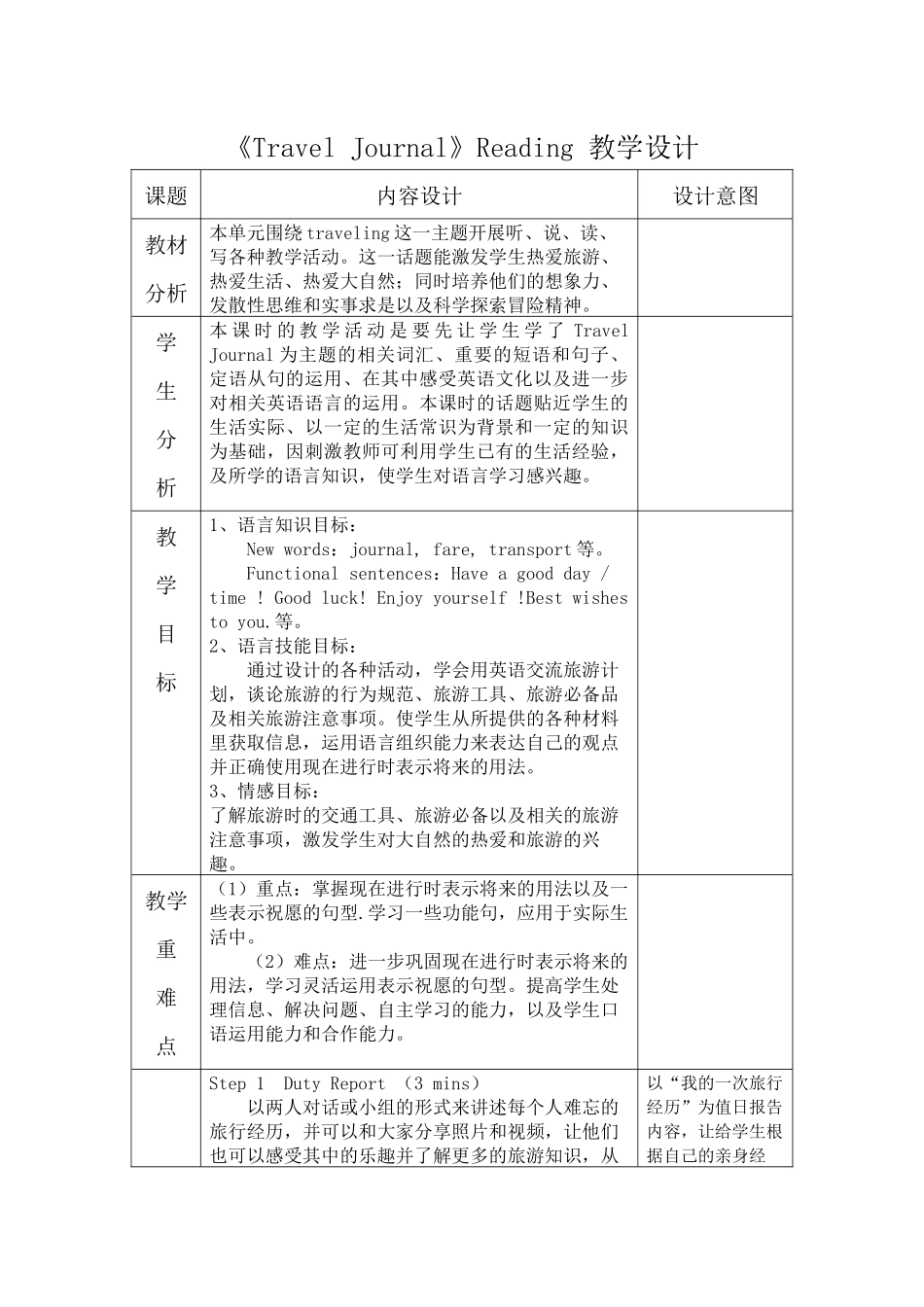 Travel-Journal教学设计_第1页