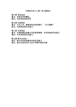 近代化探索的重难点
