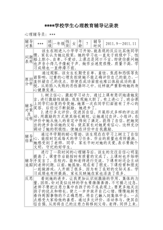学生心理辅导记录表