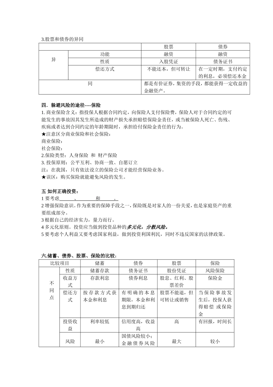 必修一六课知识点_第2页
