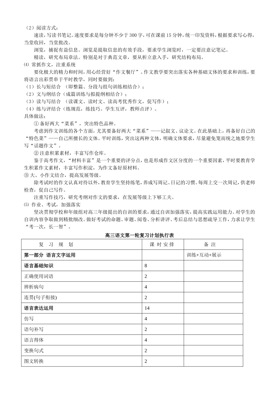 2018高三语文高考第一轮复习计划_第2页