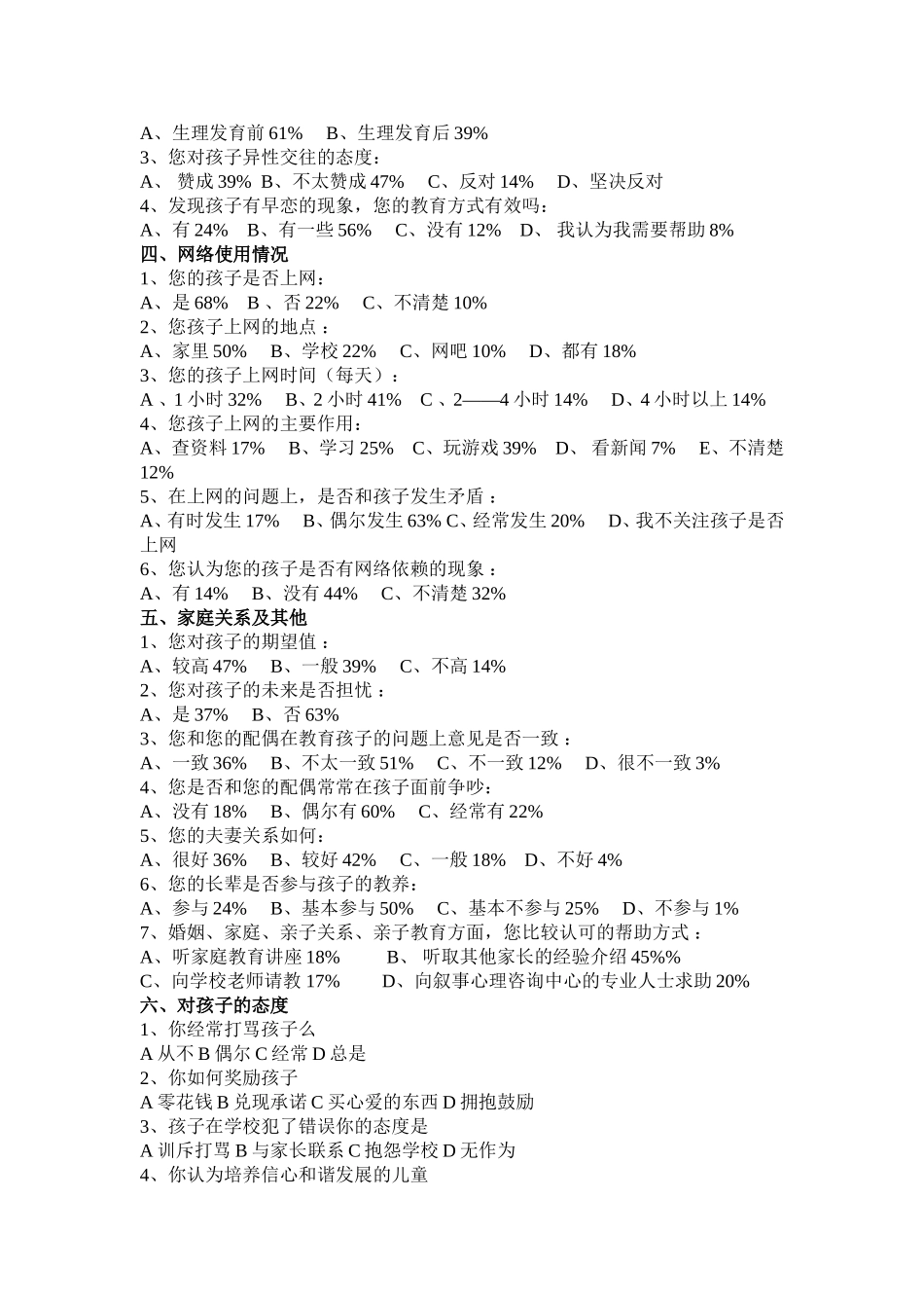 小学家庭教育问卷调查表_第2页