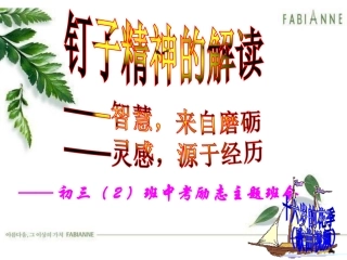 钉子精神的解读——中考励志课件