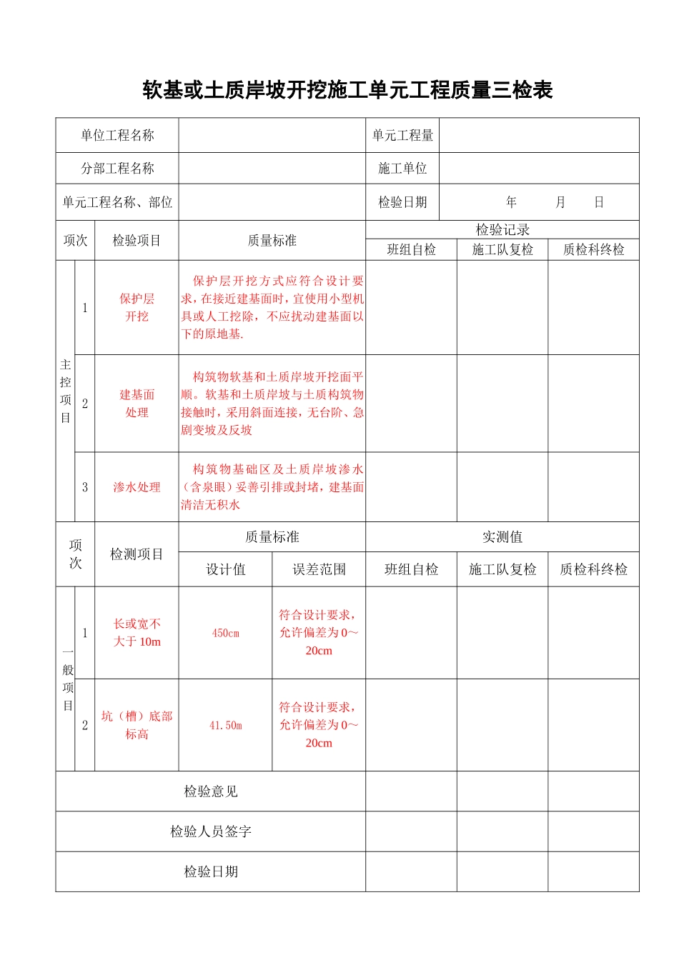 最新水利水电质量验收评定表及三检表_第2页
