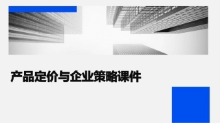 产品定价与企业策略课件