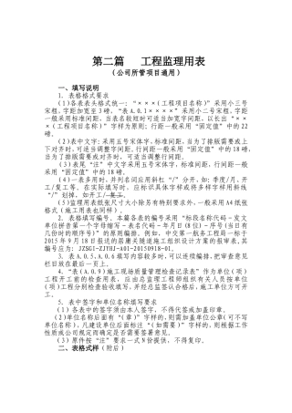 2017年最新工程监理表格