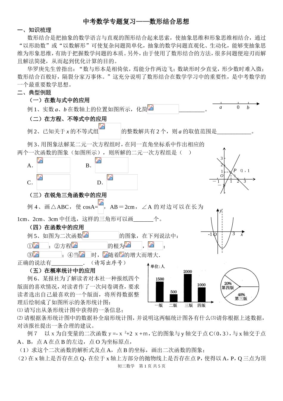 中考数学专题复习——数形结合思想_第1页